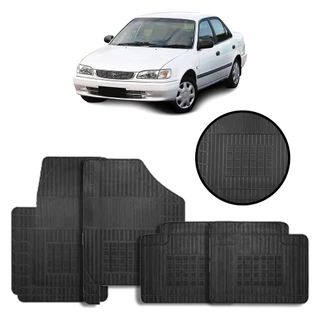 Jogo de Tapete de Borracha Preto para Toyota Corolla 2002 a 2008 4 Peças - Carfloor G039.0