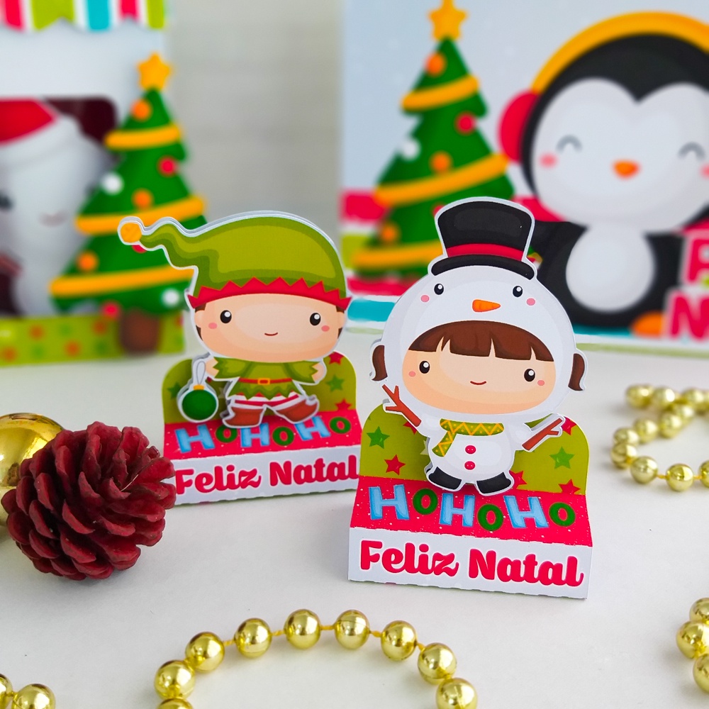 Porta Bis Duplo Personalizado De Natal 10 Unidades