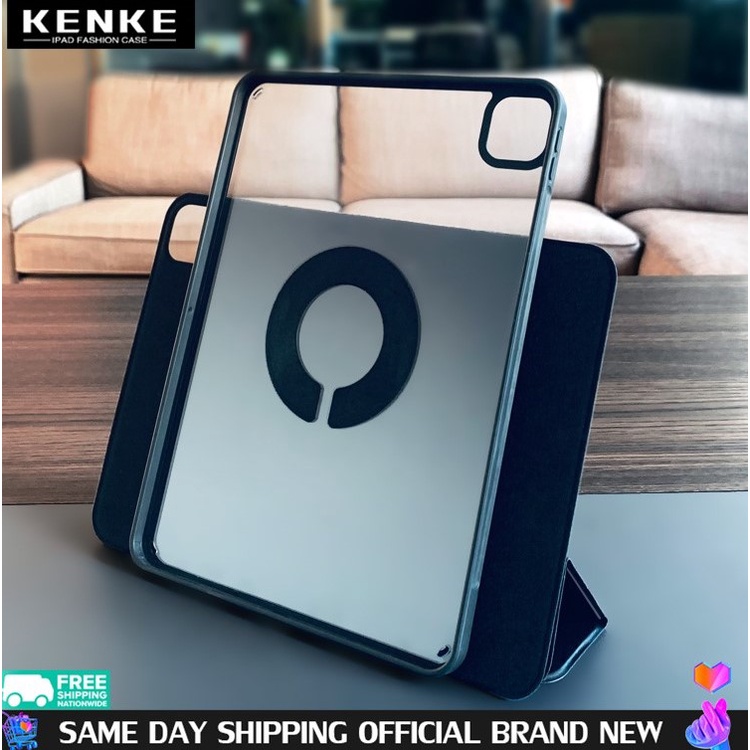 KENKE for Para Caixa De iPad HD DIY Transparente 720 ° Capa Magnética Acrílica Removível Anti-Curva for Air 5 2022 4 2020 Pro 11 2020 2021 7a 8a 9a Geração Mini 6 2021