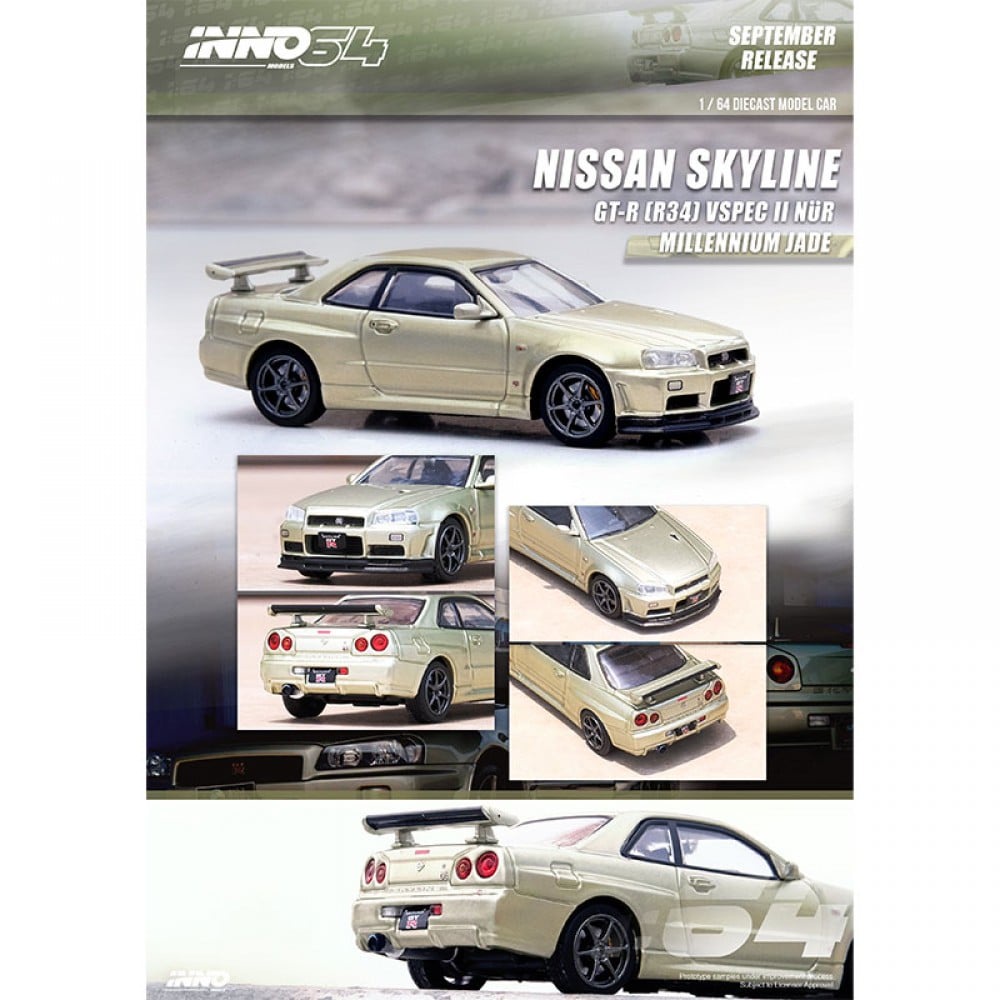 Inno64 IN64-R34VS-MJADE 1/64 NISSAN SKYLINE GTR R34 V-SPEC II NÜR