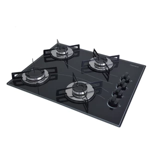 Fogão Cooktop Premium Gás 4 Bocas Ultra Chama 127v/220v Preto