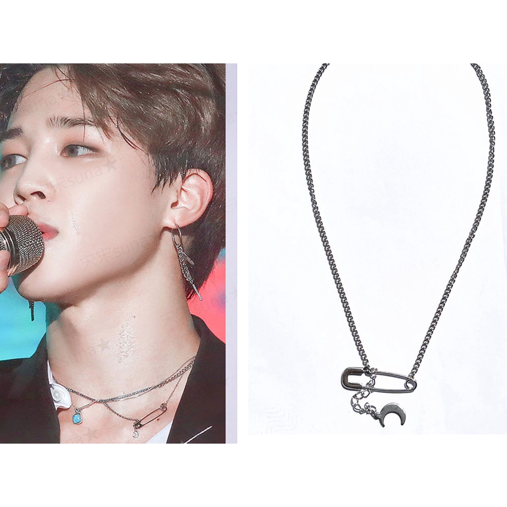Kpop Bts JIMIN Necklace Pin Moon Necklace Couple Men's Pendant