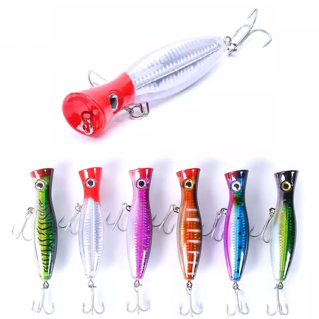 Isca Artificial de Superficie Popper de 13cm e 43g para Traíra Black Bass Dourado Robalo Tucunaré