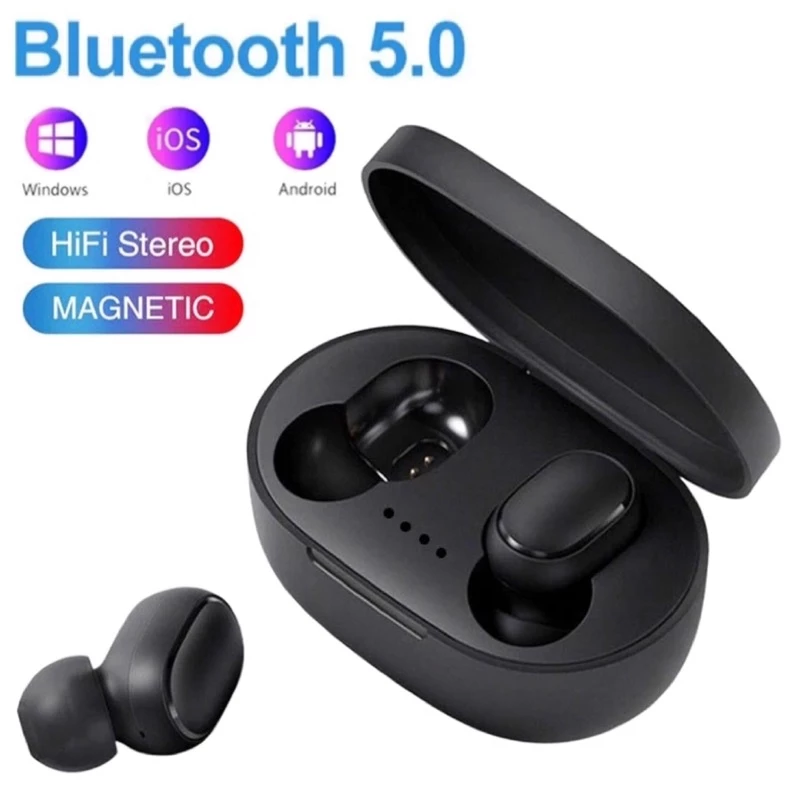 Fone De Ouvido Sem Fio Bluetooth TWS Wirelles Airdots Som Em Hd Com Estojo De Carregamento