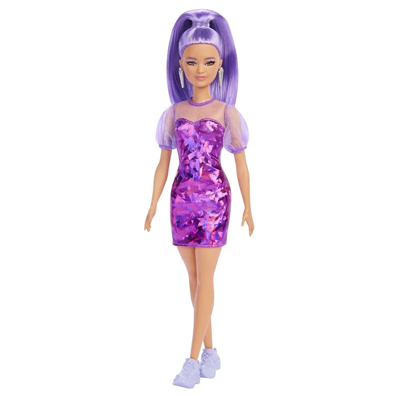 Boneca Barbie Fashionistas # 190 Cabelos Loiros Mechas Roxa Vestido  Multicolorido - Mattel : : Brinquedos e Jogos