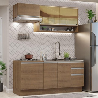 Armário de Cozinha Compacta 180cm Rustic Glamy Madesa 08