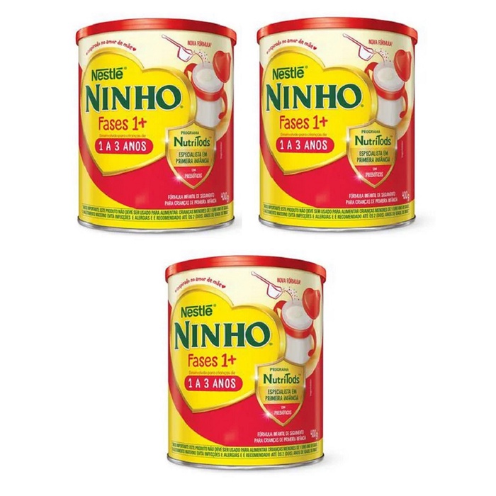 Kit 3 Unidades Ninho Fases 1+ 800 g