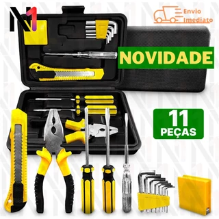 Kit Jogo De Ferramentas 11 Peças Com Maleta Uso Geral Casa E Oficina -Titanium Profissional