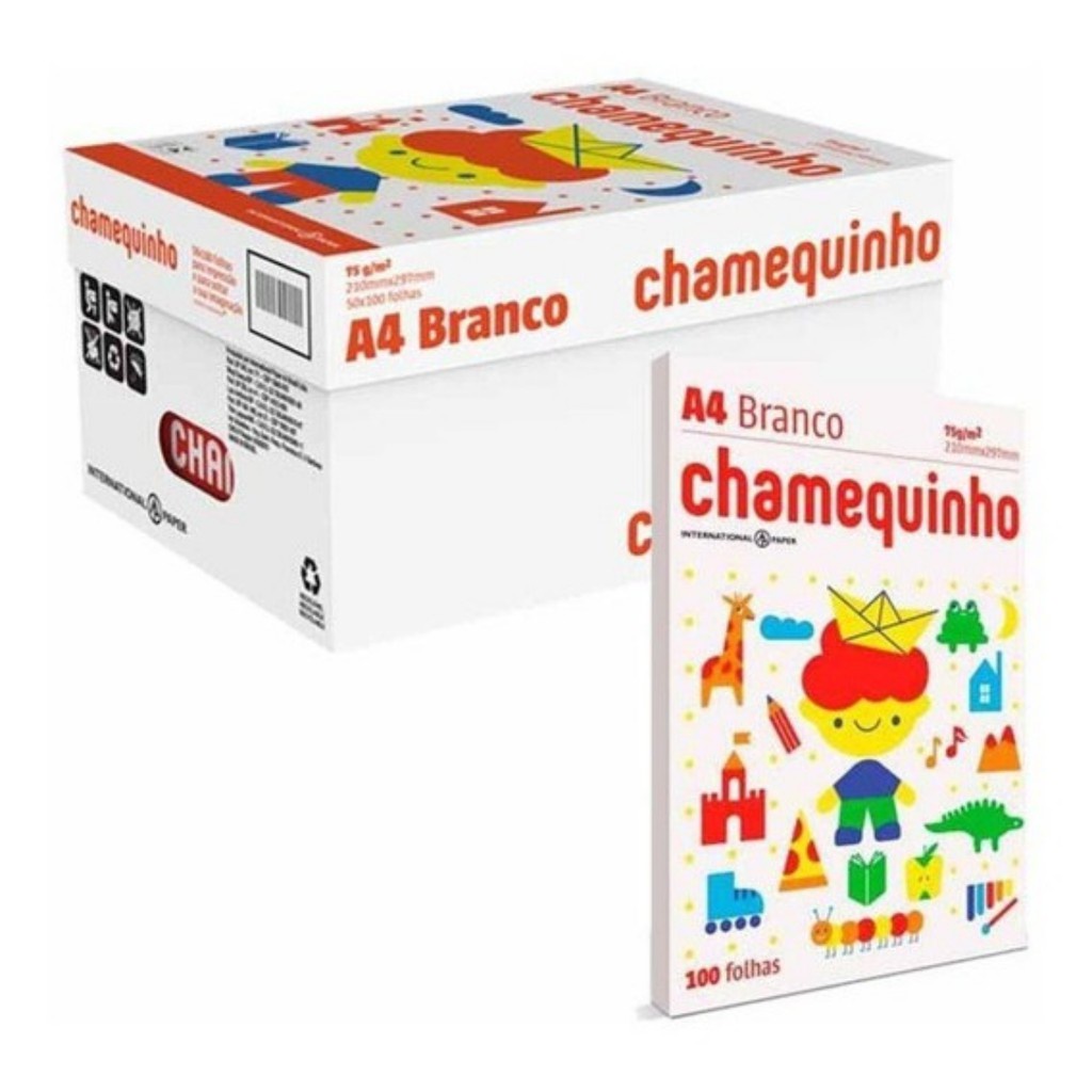 Papel A4 Chamequinho Branco Shopee Brasil