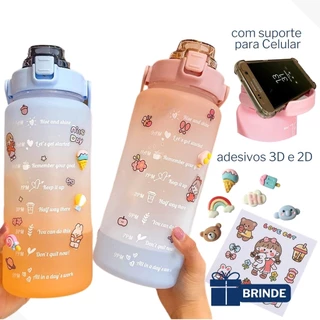 Garrafa Água Galão Squeeze 2L Academia Escola Antivazamento