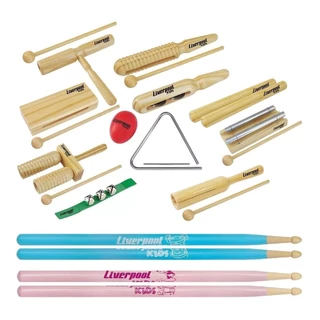 Kit 11 Instrumentos Musicalização Infantil + Baqueta LL KIDA