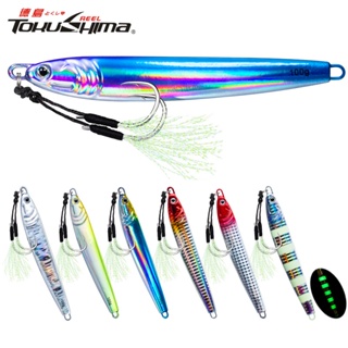 1Pcs 40g 80g 100g Isca Luminosa De Fundição Rápida 7colores Metálica De Pesca Com Anzol Duplo Auxiliar