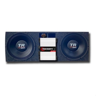 CAIXA 2 ALTO FALANTE TRITON TR 620 4 OHMS DUTO RÉGUA VERTICAL + MÓDULO TARAMPS SOM AUTOMOTIVO