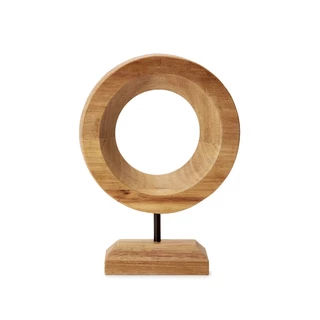 Escultura Moderna Decorativa Circulo Anel em Madeira Adorno Decoração Mesa Sala Estante