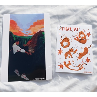 Combo Print 21 Autoral PRODMIHO ilustração desenho arte adesivo cartela tigre cartoon