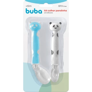 Conjunto de Colheres em Silicone Pandinhas 8234 - Buba