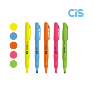 Kit Mini Marca Texto CIS Lumini Neon com 5 Unidades