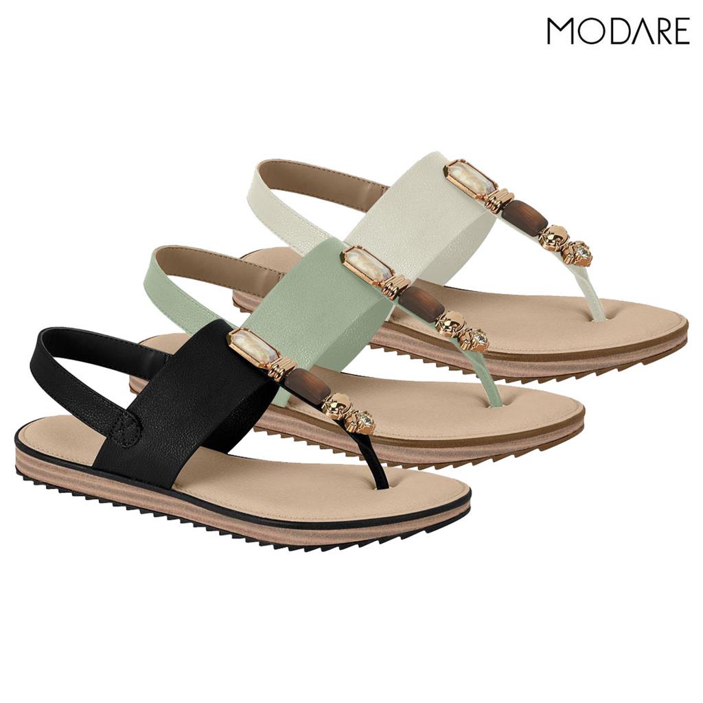 Sandalia Rasteira Modare com Pedraria Ajuste de Elastico - 7141.120 ...