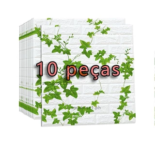 Folhas verdes papel de parede adesivo espuma 3D decoração de parede trepadeiras adesivos quarto à prova d