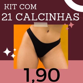 Calcinha Kit 21 Calcinhas em vários tipos de tecidos de Fábrica.