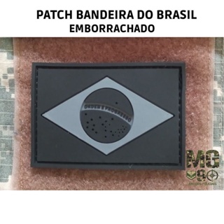 Patch Bandeira Brasil (Black White) - Red Edition - 7,8 x 4,9 cm -  EMBORRACHADO