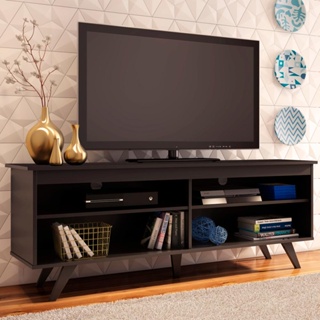 Rack para TV até 65 Polegadas Madesa Udine Com Pés - Preto