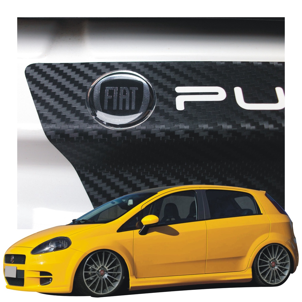 Fiat Punto - Melhor proteção vinil fibra - Soleiras moldadas de carbono