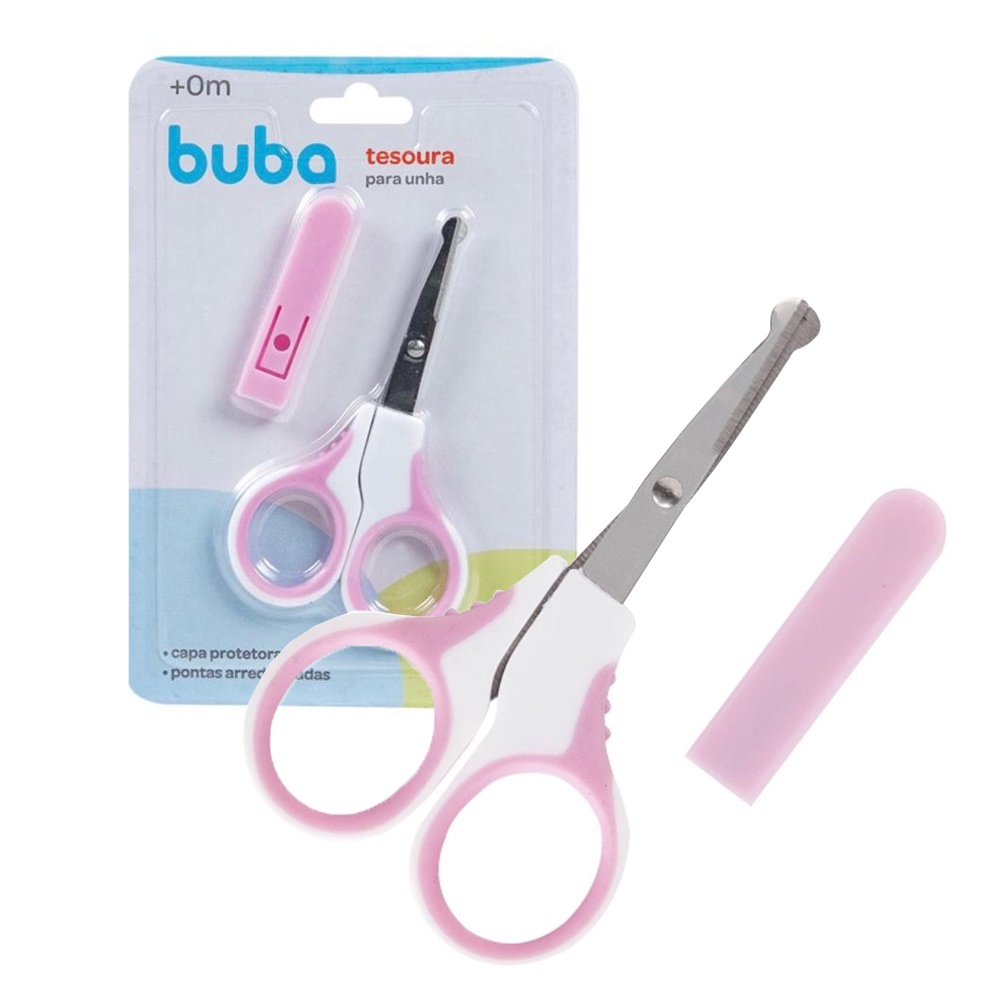 Tesoura Para Unha Infantil Bebe Com Capa Protetora Buba | Shopee Brasil