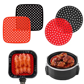 Tapete de Silicone Para Air Fryer Fritadeira Eletrica Redondo Quadrado 19cm