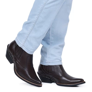 Botina Masculina Bico Fino Anaconda Tabaco Country Texana