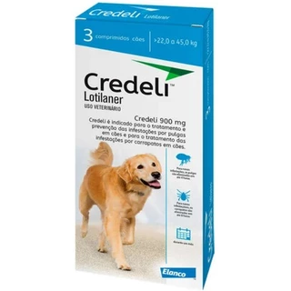 Credeli Antipulgas e Carrapatos Cães de 22 a 45kg 900mg 3 Comprimidos Elanco em Oferta na Shopee