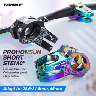 TANKE MTB Bicicleta De Estrada Peças De Haste 45mm 0 ° Hastes Curtas Coloridas De Óleo Com Manchas De 31,8mm Barra De Cabo XC AM Enduro Liga CNC Cycling ac
