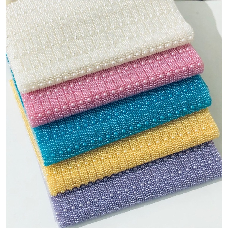 Manta de Pérola - 2 fileiras (1cmx40cm) - para artesanato, Laços, Tiaras e Fitas
