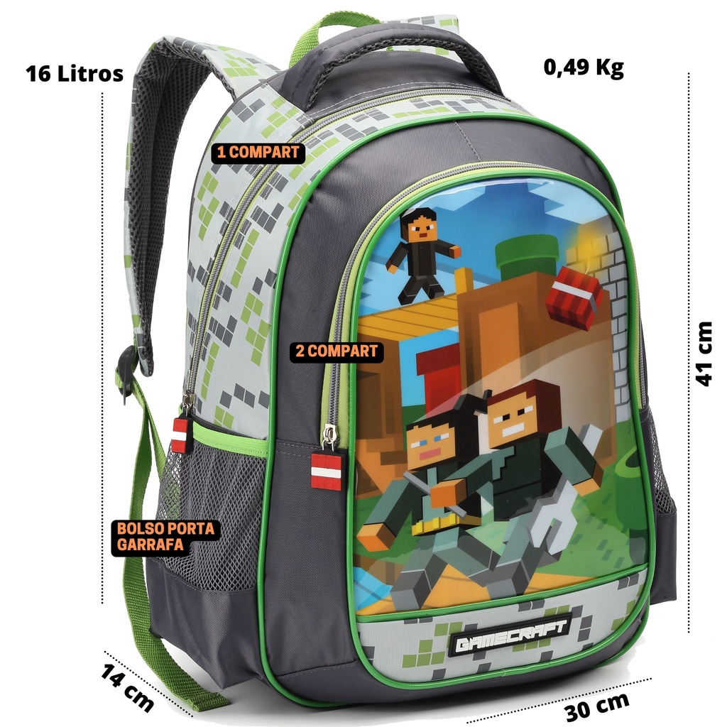 Mochila Escolar Bolsa Infantil Roblox Jogo Meninos Costas - Chic Outlet -  Economize com estilo!