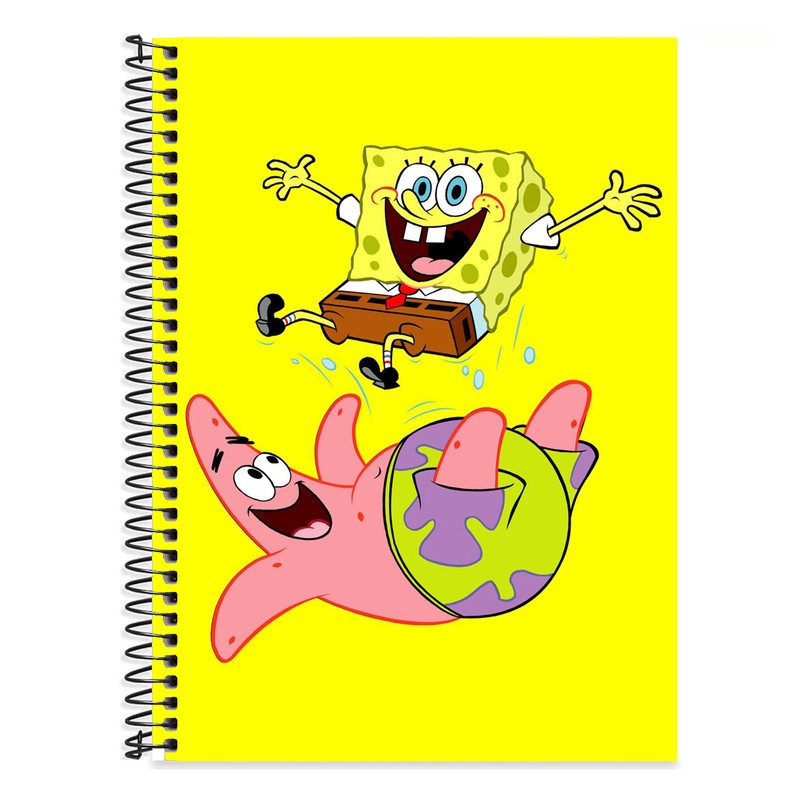 Caderno Escolar Bob Esponja 1 Matéria 96fls Shopee Brasil 