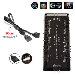 Hub Multi RGB 12V 4 Pinos 11 Portas Com Proteção Sync RGB