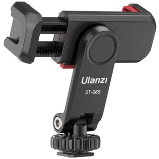 Ulanzi ST-06S Grampo De Suporte Multifuncional Para Telefone De Tripé 360 ° Rotativo Com Suportes De Sapato Frio Duplo Smartphone Vlog Selfie Live Streaming Gravação De Vídeo