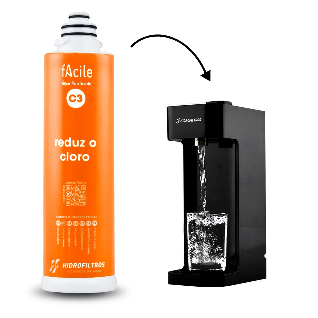Imagem do produto Refil Filtro Facile C3 Purificador De Agua Hidrofiltros