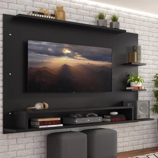 Painel para TV até 60 Polegadas Madesa Alfa com Nicho - Preto em Oferta na Shopee