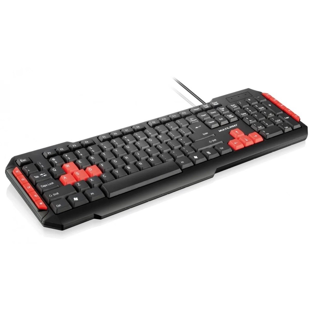 Teclado Usb Gamer Teclas Jogo Multimida Preto Vermelho Multilaser