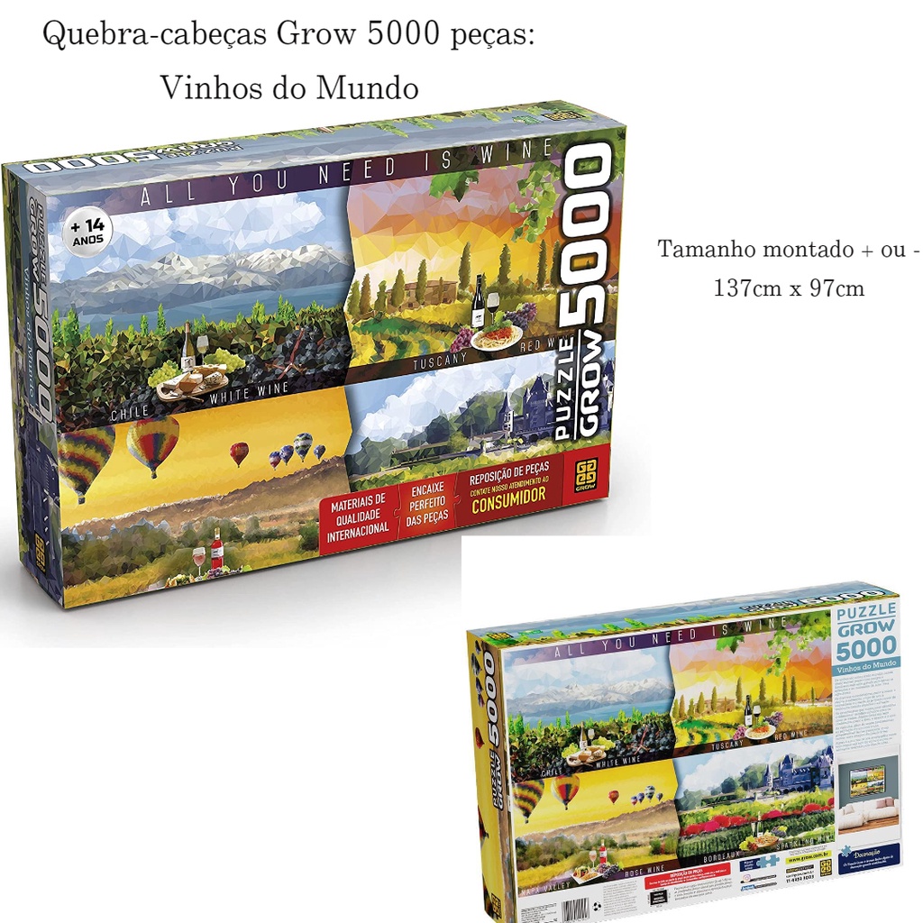 Novo Quebra Cabeça Puzzle Monte Fuji 5000 Peças Grow 03464 - Quebra Cabeça  - Magazine Luiza