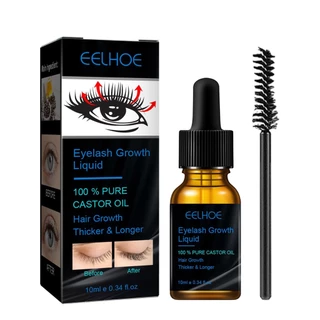 Óleo De Rícino Natural Tratamento De Crescimento De Cílios Sobrancelha Rápido Essencial Maquiagem Líquida Soro Melhorador 10ml