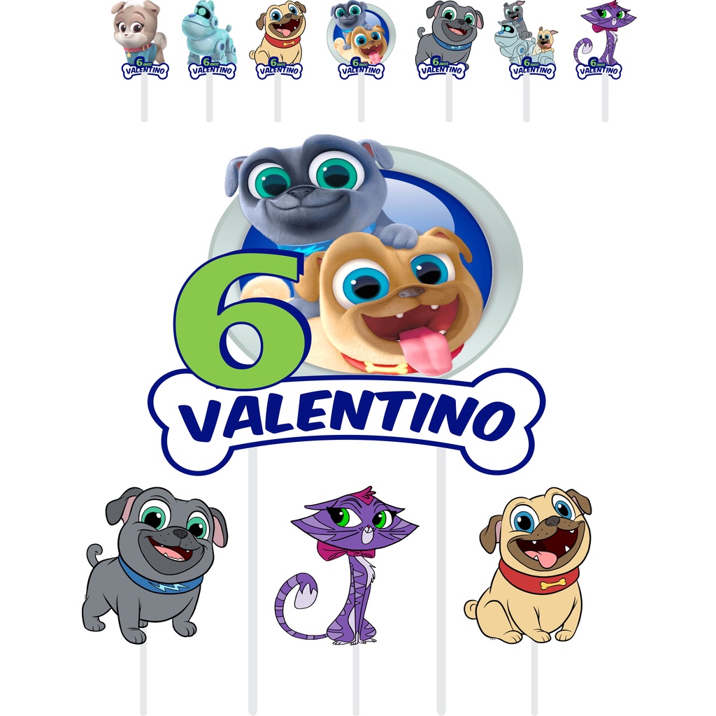 Topo de Bolo Puppy Dog Pals Bingo e Rolly - 17cm | Shopee Brasil