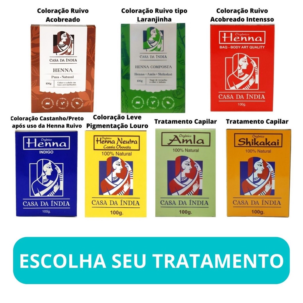 tinta de cabelo henna cabelo Indiana Original Legitima Casa da India