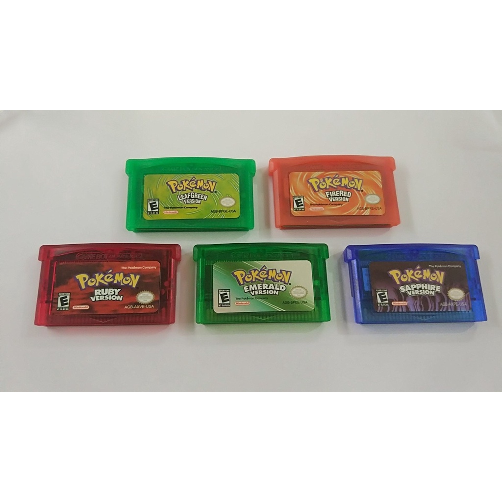 Pokemon Game Card Case GBA RC Safira/Esmeralda/Fogo Vermelho/Folha Verde/Rubi