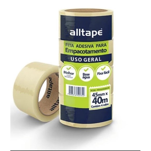 Fita Adesiva Transparente 4 Unidades 45mm X 45m Alltape Shopee Brasil