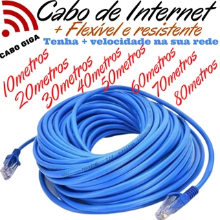 Cabo de rede interna e externa de internet com conector envio rapido