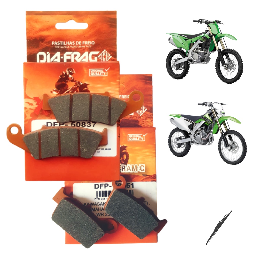 Kit Pastilha Kxf Kxf Yz Yzf Yzf Yz Rmz Rmz Todas Dianteira E Traseira