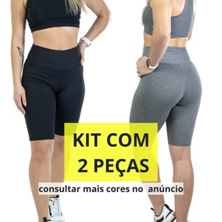 Kit Bermuda Feminino Suplex Shorts Fitness Ginástica Yoga Ciclismo Promoção
