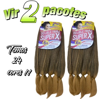 Kit 2 pacotes Cabelo Jumbão Super X Jumbo para Trança ZHANG HAIR